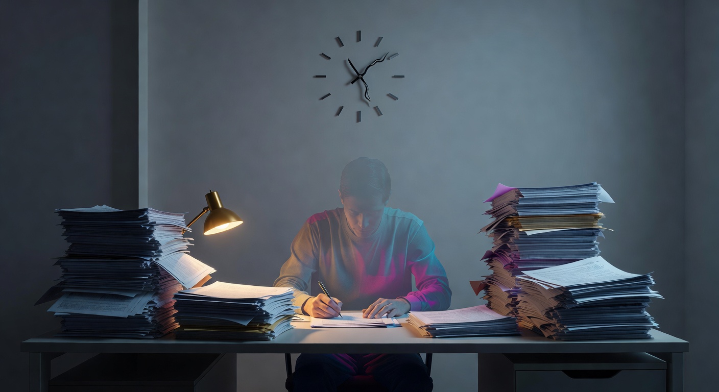 Une figure à un bureau avec une bougie consumée, continuant à écrire à travers la fumée