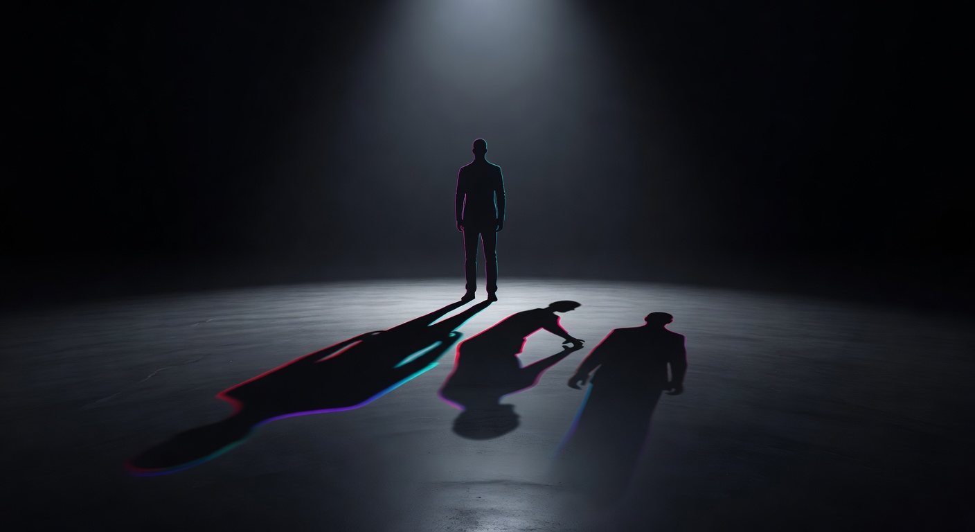 Trois ombres se chevauchant projetées par une seule figure, chaque ombre représentant un schéma de personnalité différent