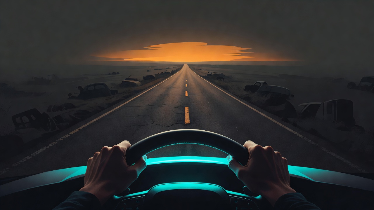 Une route qui s'étire vers un horizon dégagé