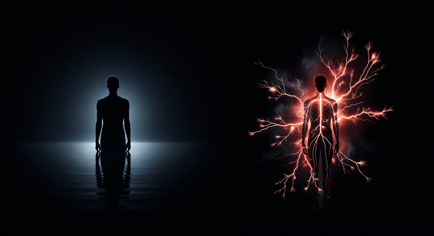 Deux silhouettes illustrant différents niveaux d'activation du système nerveux