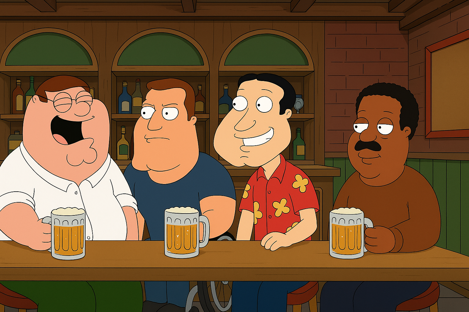 La dynamique d'équipe du groupe d'amis de Family Guy
