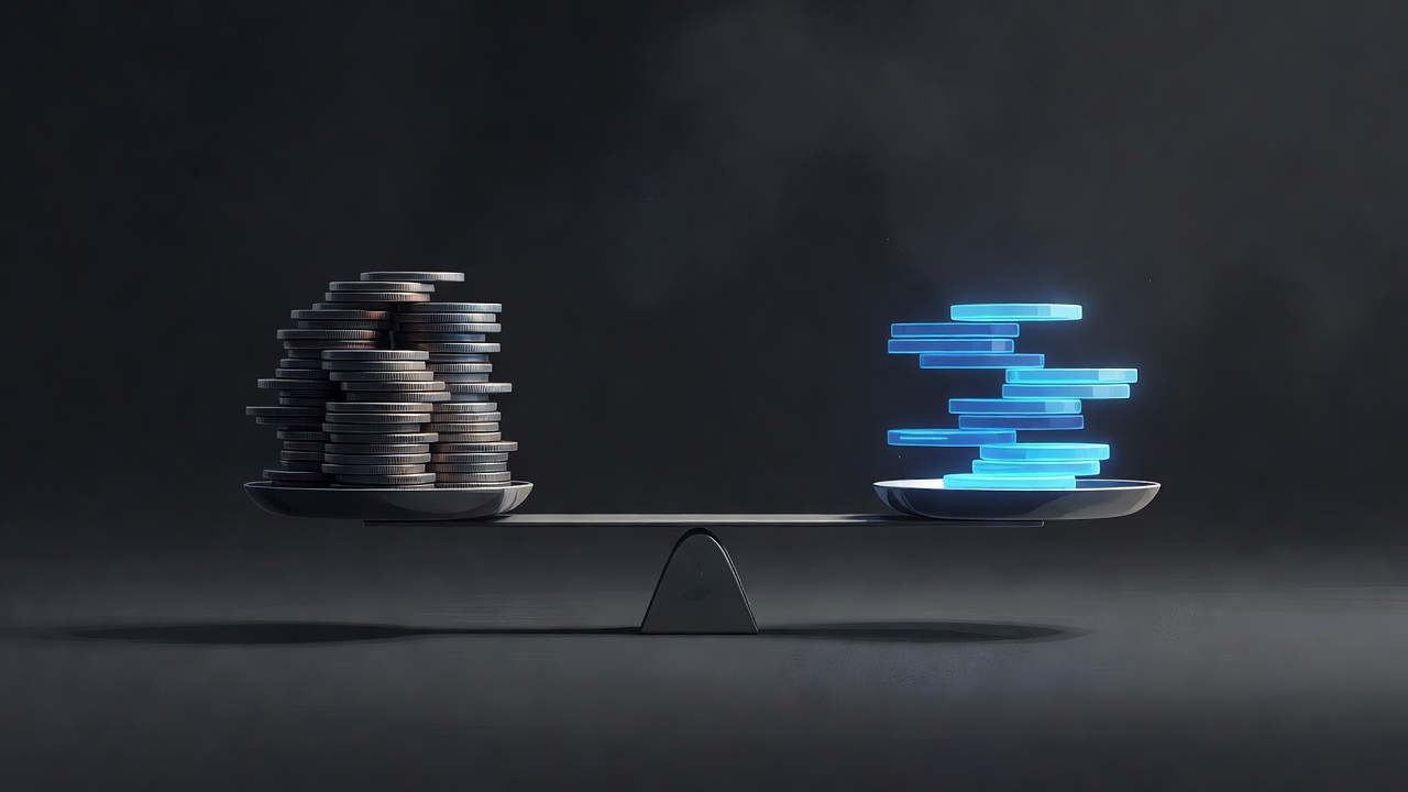 Une balance qui semble à l'équilibre de loin mais dont un plateau est plus lourd de près